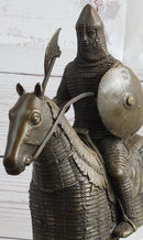 Medieval European Warrior Knight on Horseback Bronze Sculpture