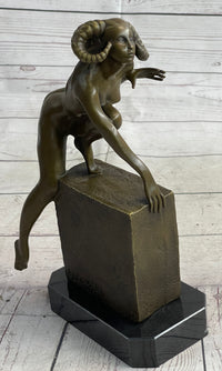 Nude Succubus Female Demon Devil Bronze Sculpture Occult Art 11" x 6"