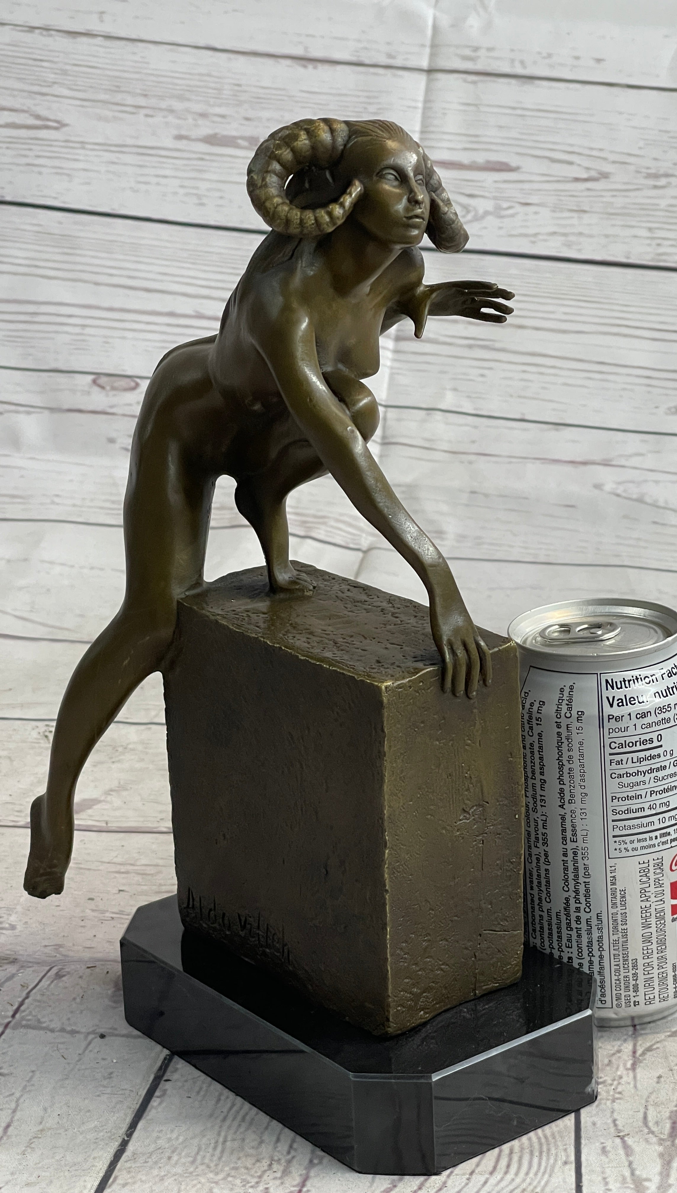 Nude Succubus Female Demon Devil Bronze Sculpture Occult Art 11" x 6"