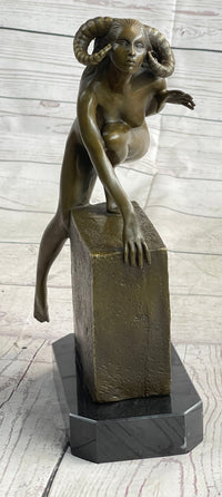 Nude Succubus Female Demon Devil Bronze Sculpture Occult Art 11" x 6"