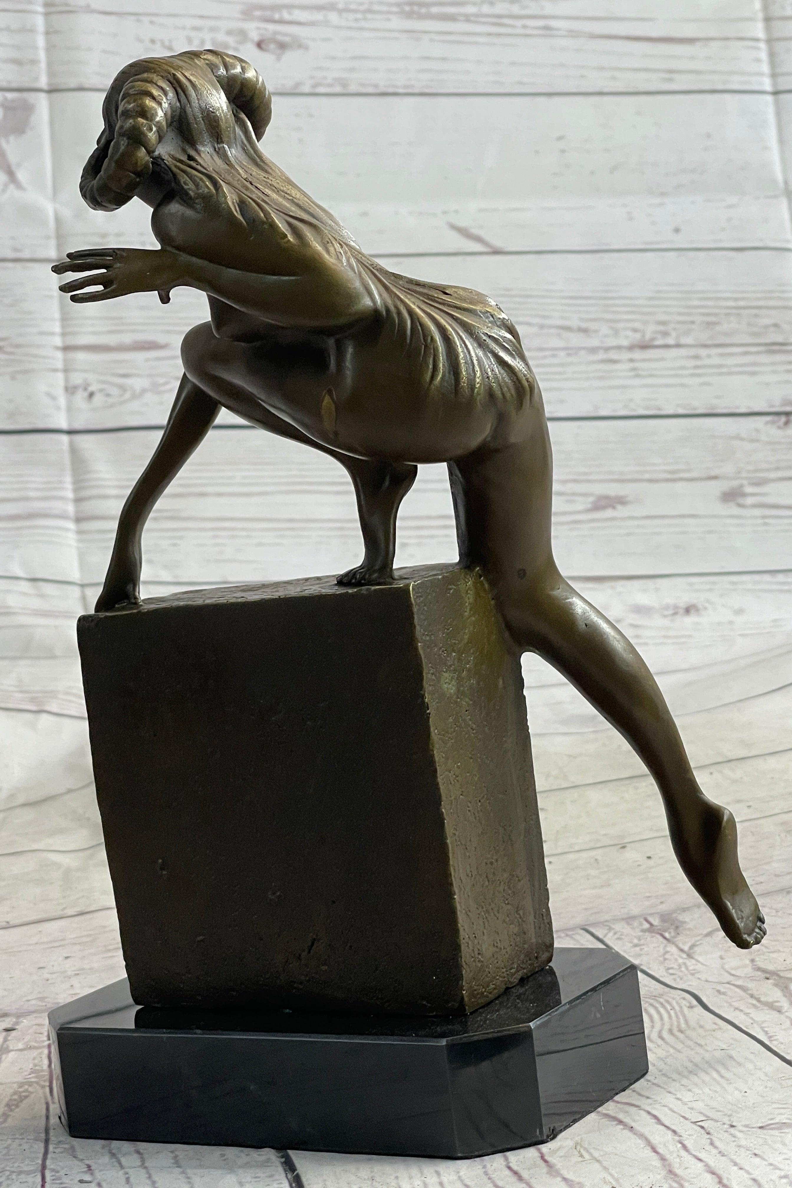 Nude Succubus Female Demon Devil Bronze Sculpture Occult Art 11" x 6"