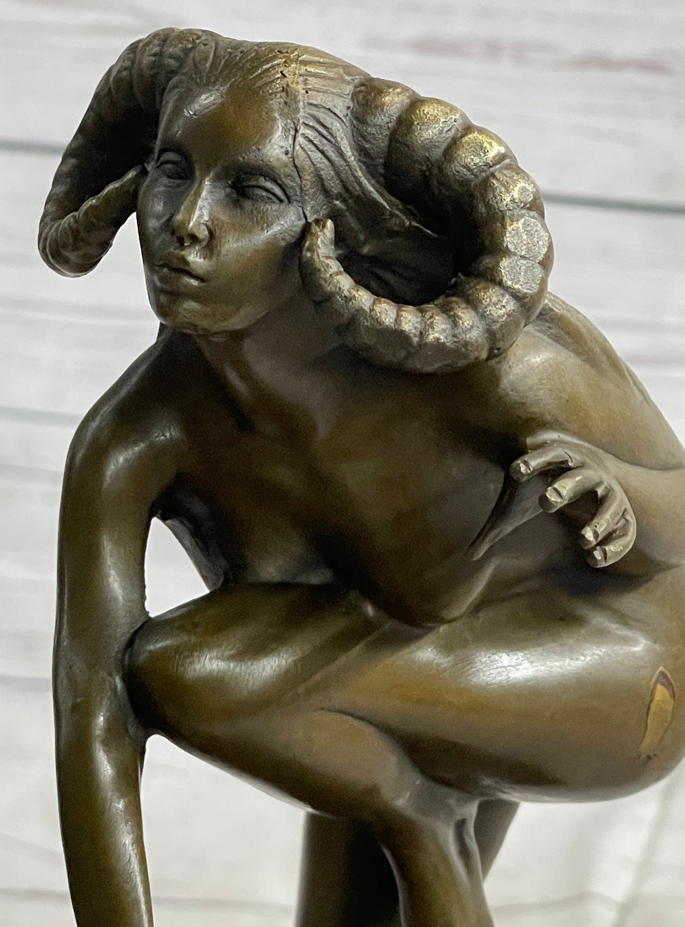 Nude Succubus Female Demon Devil Bronze Sculpture Occult Art 11" x 6"