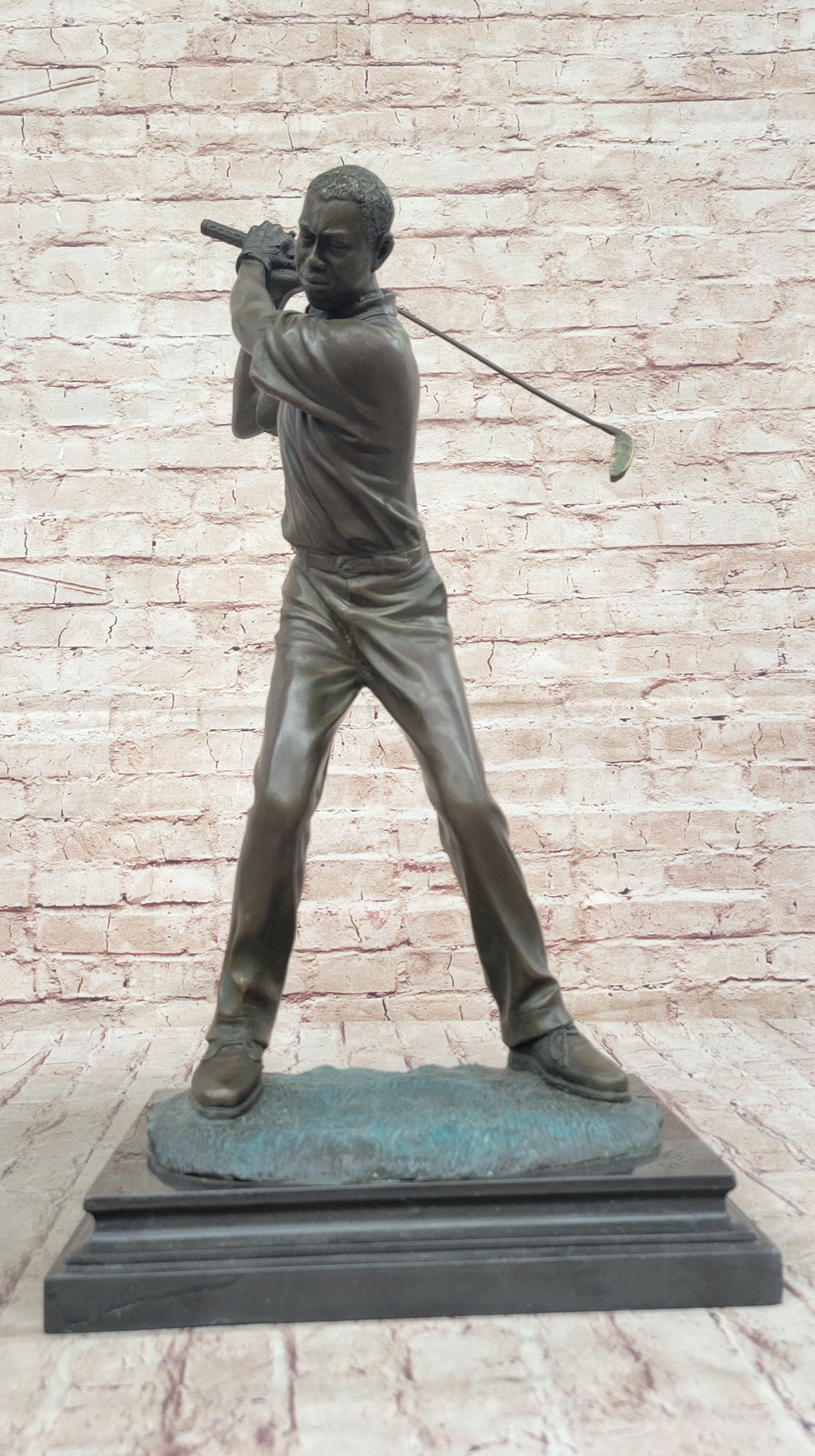 Signed Original Milo Male Golfer Sport Trophy Solid Bronze