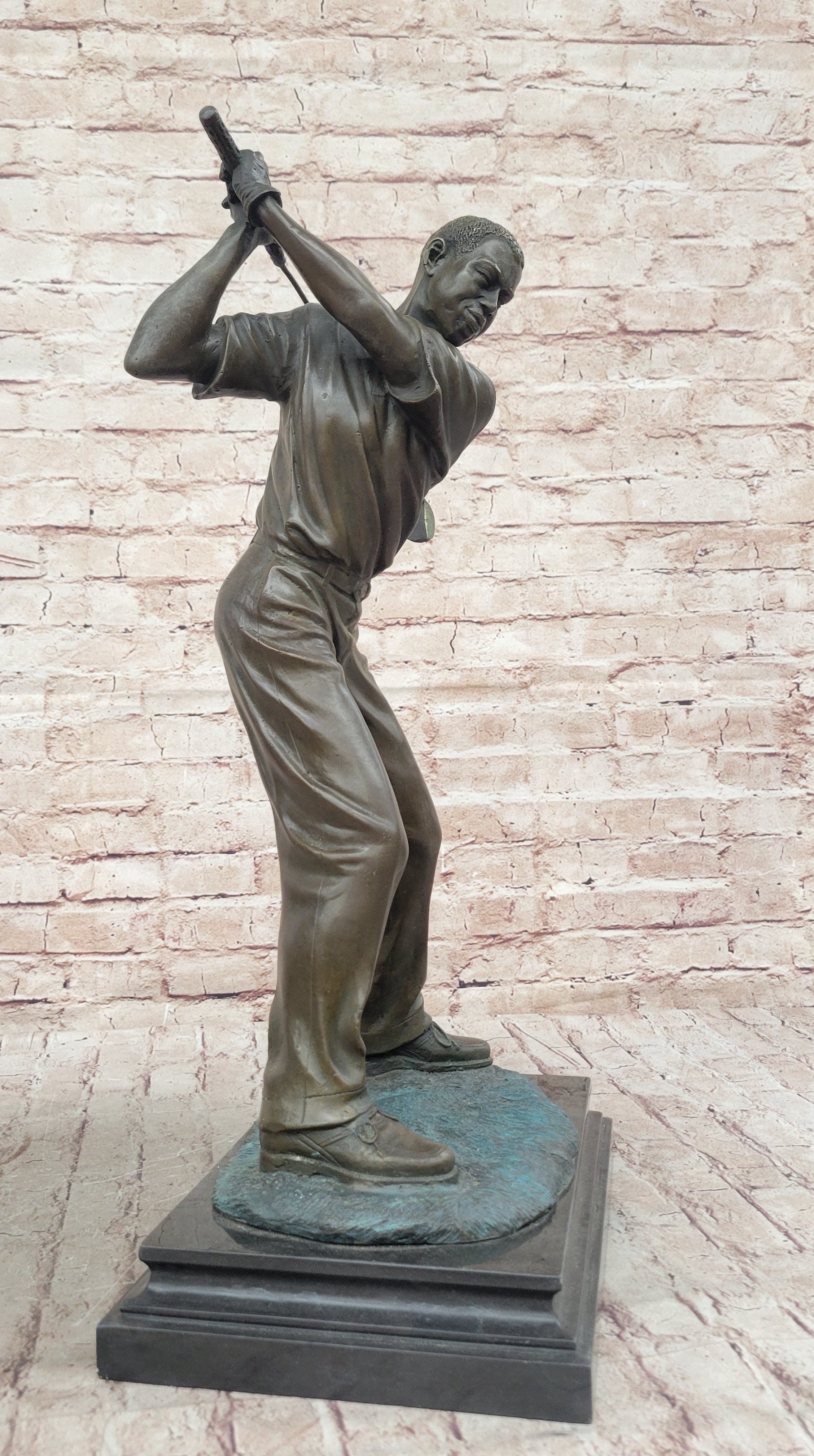 Signed Original Milo Male Golfer Sport Trophy Solid Bronze