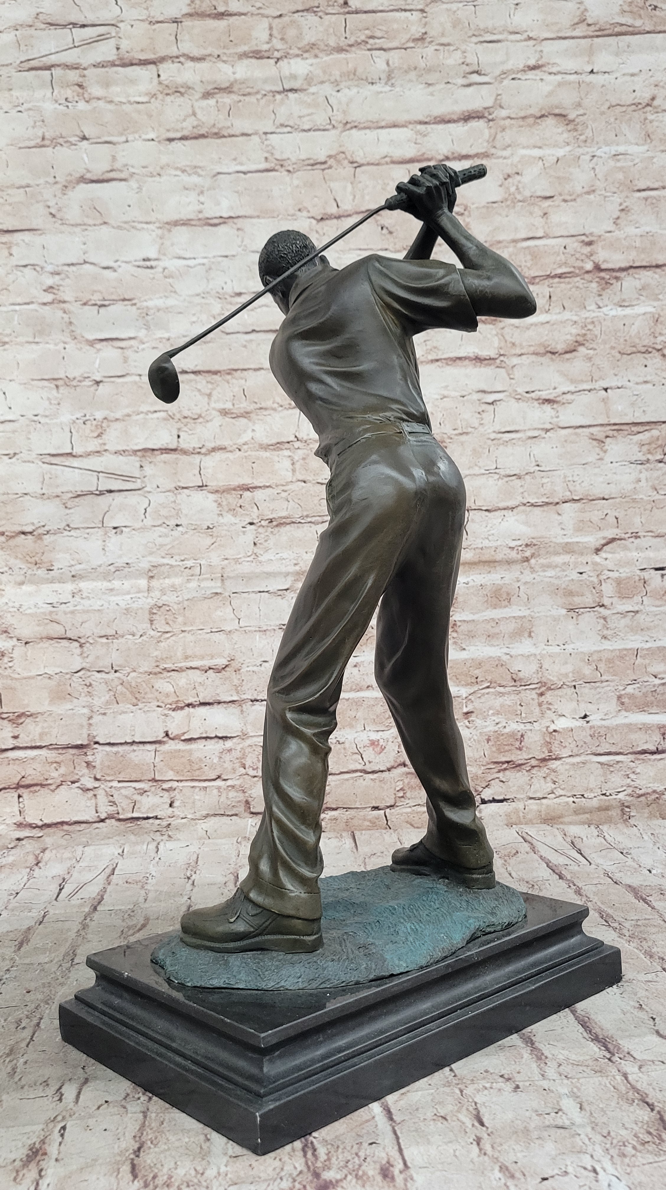 Signed Original Milo Male Golfer Sport Trophy Solid Bronze