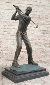 Signed Original Milo Male Golfer Sport Trophy Solid Bronze