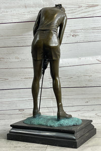 Female Golfer Bronze Sculpture Trophy by Milo on Marble Base