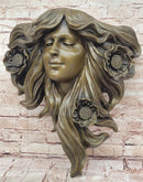 Signed Dalou Art Deco Woman Wall Mount Sculpture