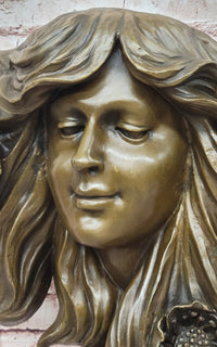 Signed Dalou Art Deco Woman Wall Mount Sculpture