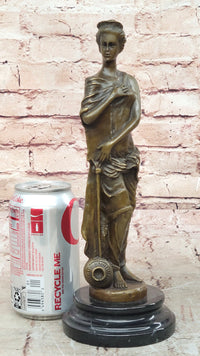Classical Bronze Lady Sculpture on Marble Base