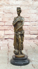 Classical Bronze Lady Sculpture on Marble Base