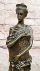 Classical Bronze Lady Sculpture on Marble Base