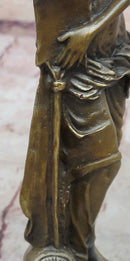 Classical Bronze Lady Sculpture on Marble Base