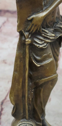 Classical Bronze Lady Sculpture on Marble Base