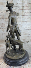 Military Bugler With Hound Dogs Bronze Sculpture 26" x 19"