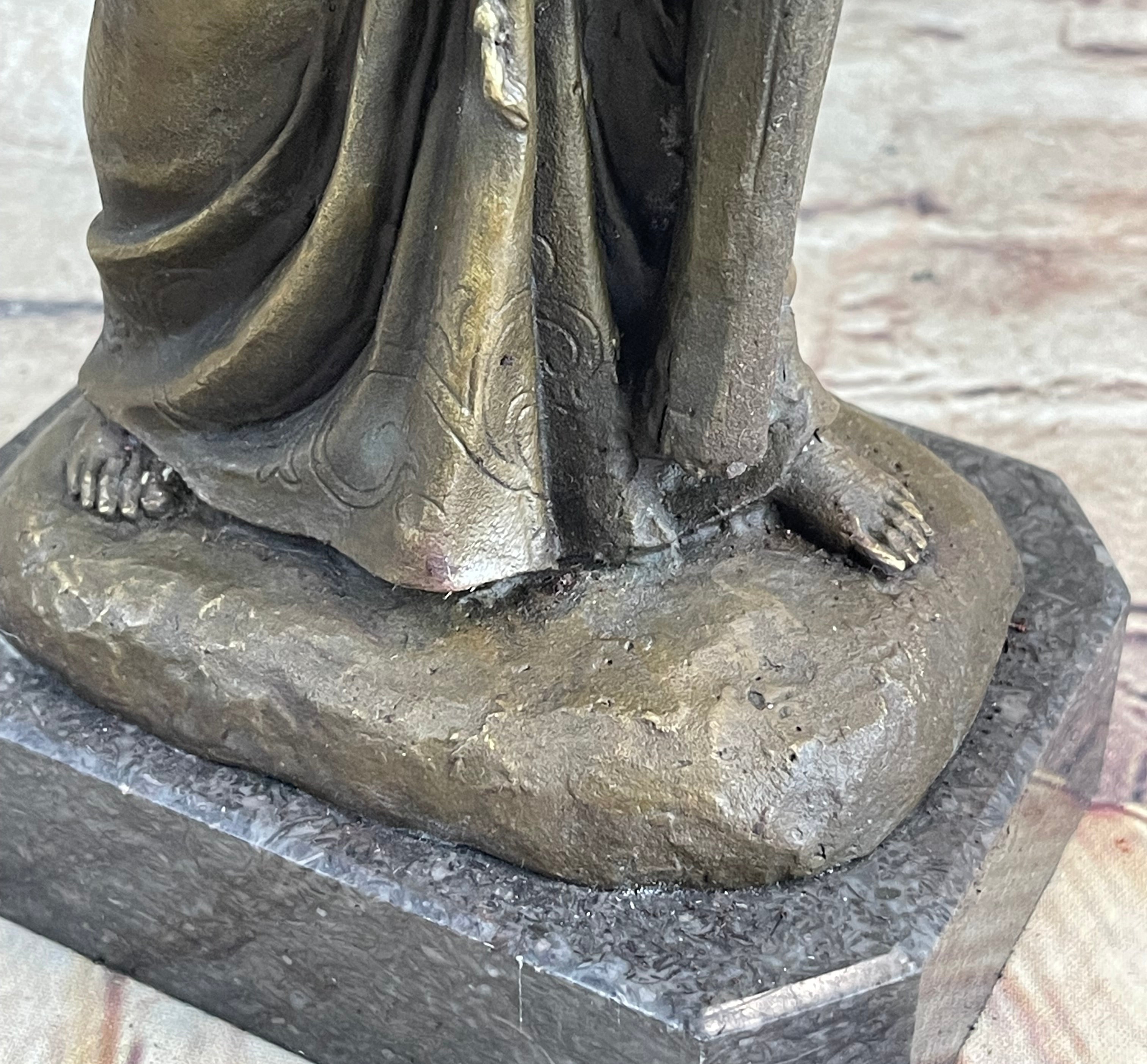 Signed Valli Jesus Christ Forced To Carry Cross Bronze Sculpture