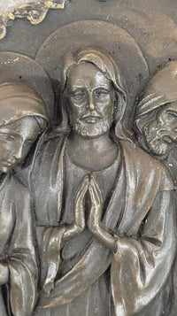 Bronze Nativity Scene Wall Plaque - Jesus Christ Art