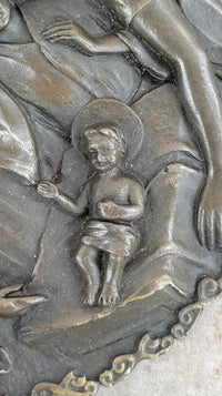 Bronze Nativity Scene Wall Plaque - Jesus Christ Art