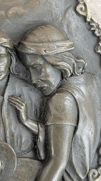 Bronze Nativity Scene Wall Plaque - Jesus Christ Art