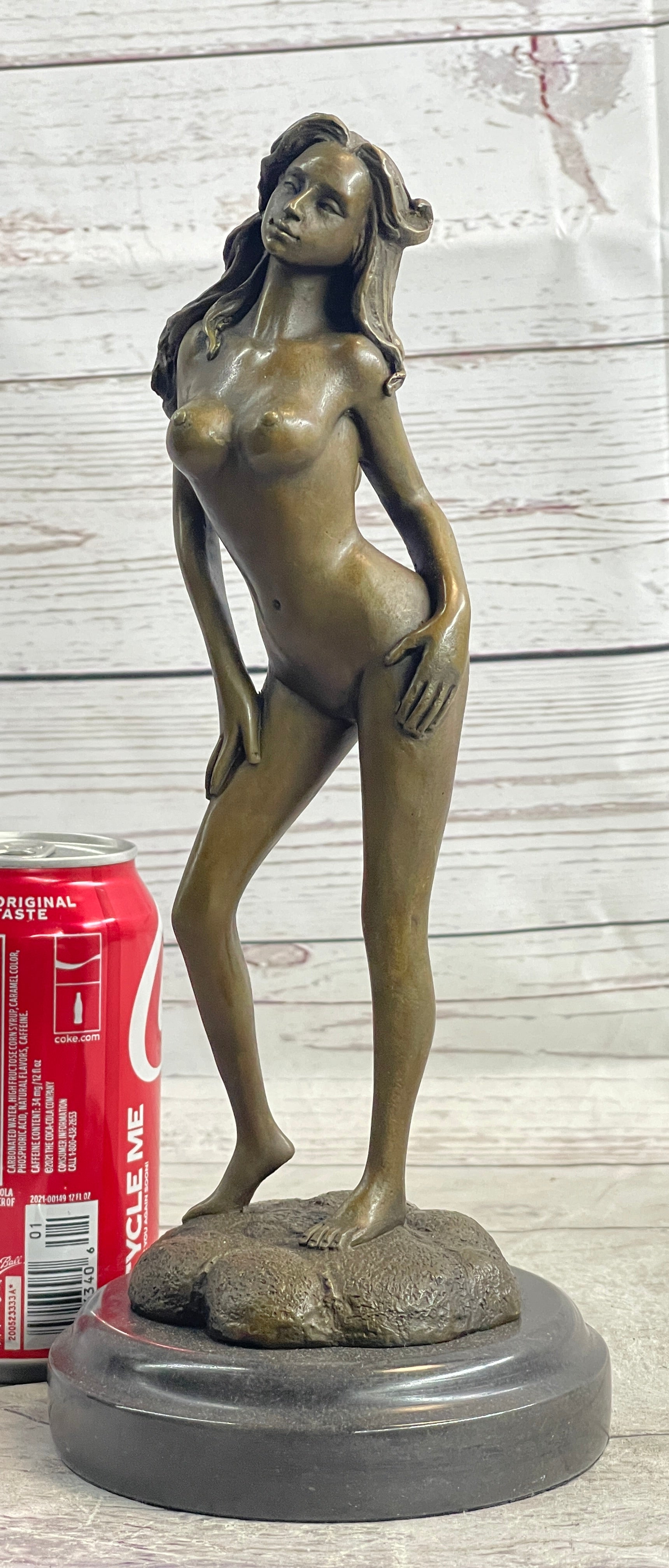 Nude Girl Female Figure Bronze Sculpture Statue by Aldo Vitaleh Contemporary Art