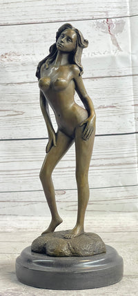 Nude Girl Female Figure Bronze Sculpture Statue by Aldo Vitaleh Contemporary Art