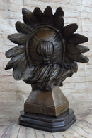 Carl Kauba Large American Warrior Bust Bronze Sculpture