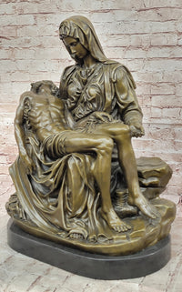 Extra Large Pieta Genuine Bronze Signed Valli Hand Made Classic Figurine