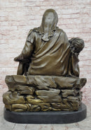 Extra Large Pieta Genuine Bronze Signed Valli Hand Made Classic Figurine