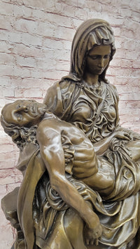 Extra Large Pieta Genuine Bronze Signed Valli Hand Made Classic Figurine