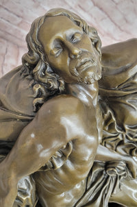 Extra Large Pieta Genuine Bronze Signed Valli Hand Made Classic Figurine