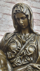 Extra Large Pieta Genuine Bronze Signed Valli Hand Made Classic Figurine