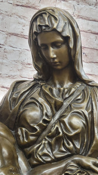 Extra Large Pieta Genuine Bronze Signed Valli Hand Made Classic Figurine