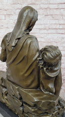 Extra Large Pieta Genuine Bronze Signed Valli Hand Made Classic Figurine