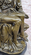 Extra Large Pieta Genuine Bronze Signed Valli Hand Made Classic Figurine