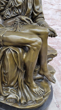 Extra Large Pieta Genuine Bronze Signed Valli Hand Made Classic Figurine