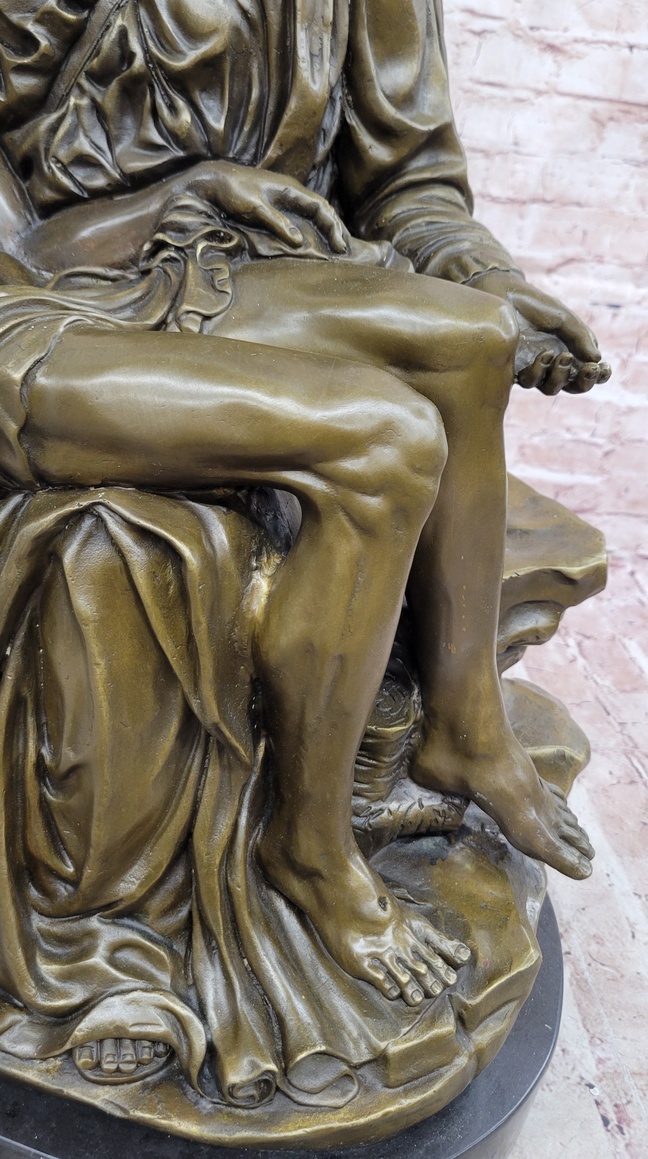 Extra Large Pieta Genuine Bronze Signed Valli Hand Made Classic Figurine