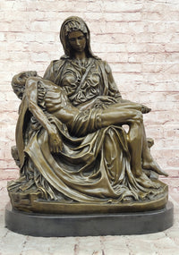 Extra Large Pieta Genuine Bronze Signed Valli Hand Made Classic Figurine