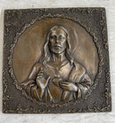 Valli Hand Crafted Wall Mount Jesus Portrait Bronze Sculpture NR