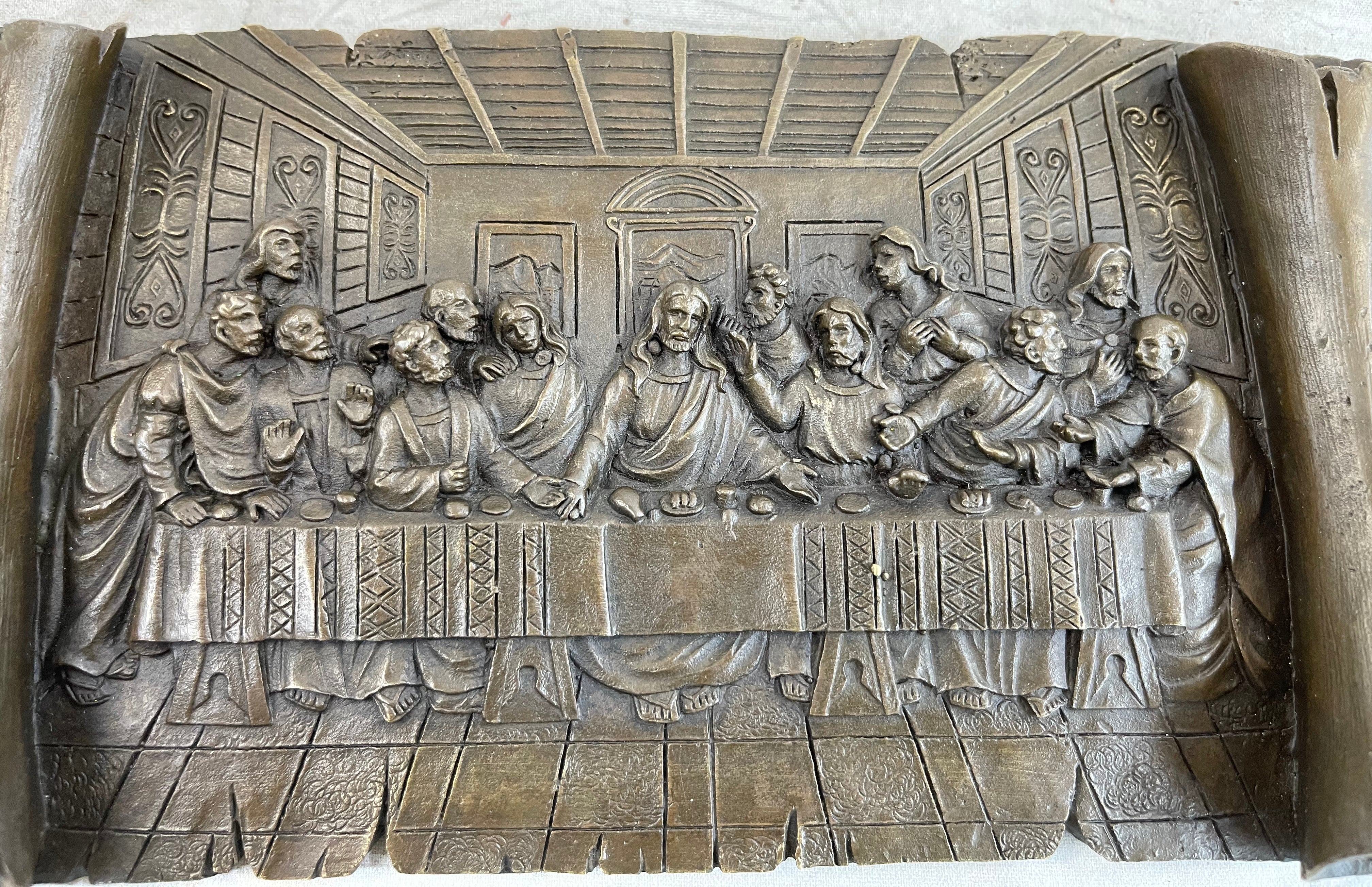 Da Vinci Last Supper Bronze Bas Relief Wall Art