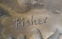 Native American Indian on Horseback Bronze Sculpture on Marble Base