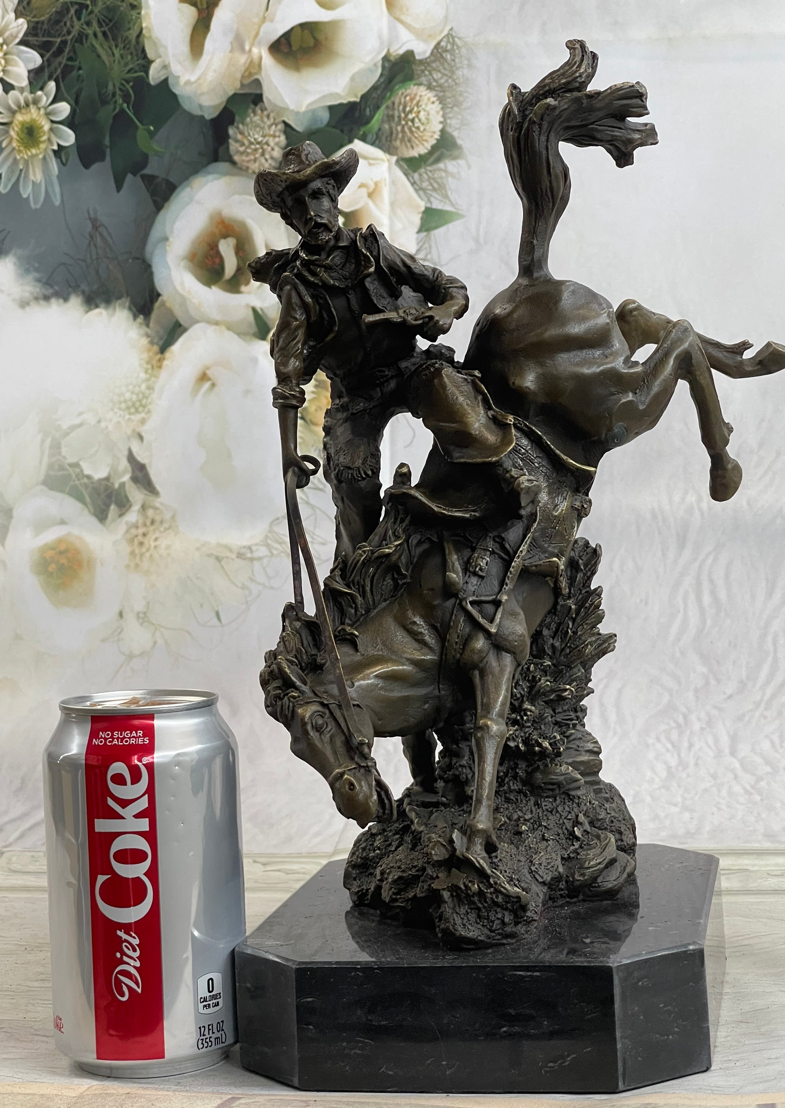 Large Arizona Cowboy Bronze Sculpture by Remington