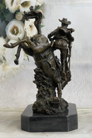 Large Arizona Cowboy Bronze Sculpture by Remington