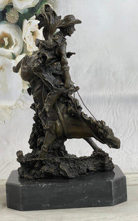 Large Arizona Cowboy Bronze Sculpture by Remington