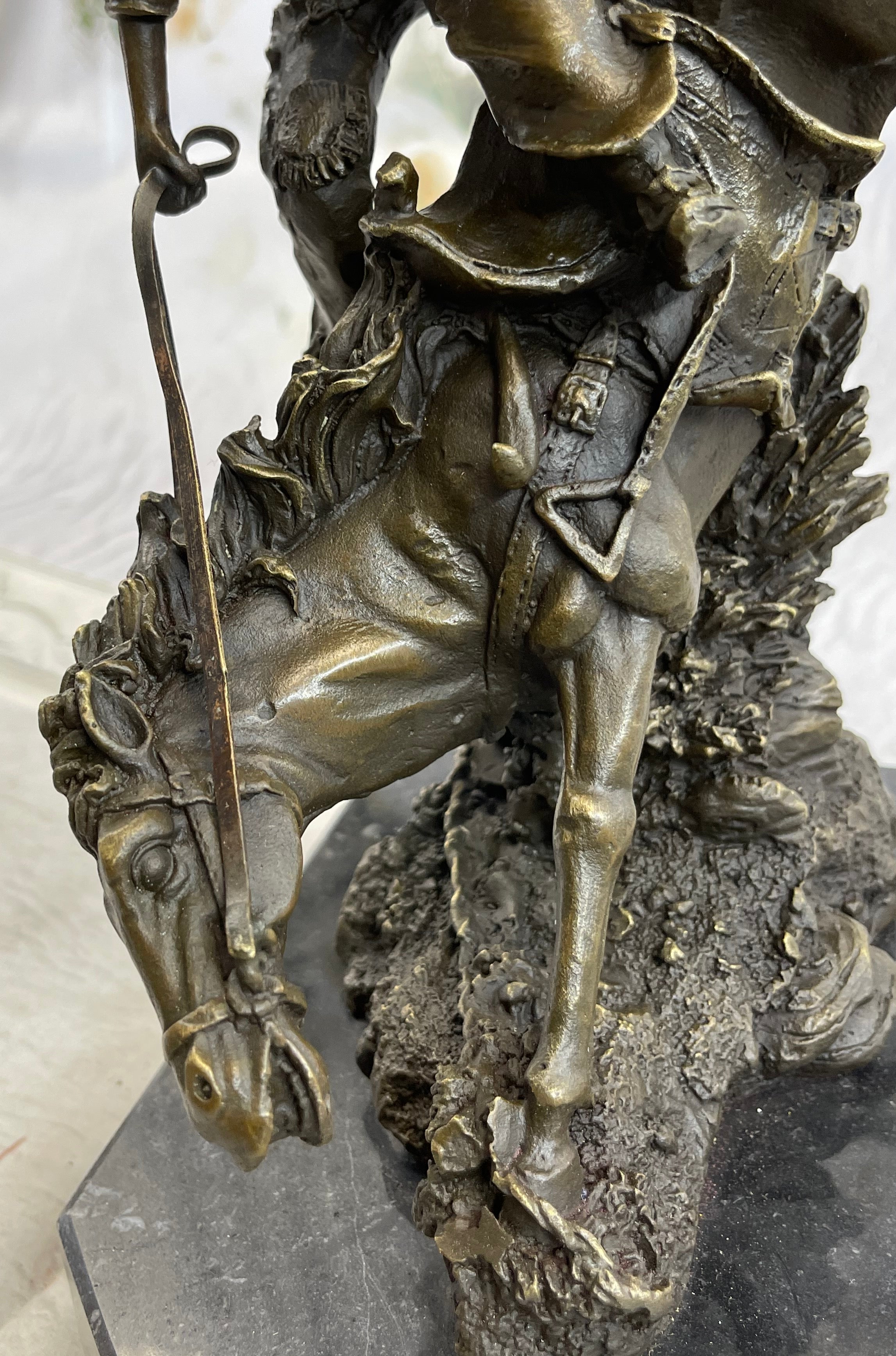 Large Arizona Cowboy Bronze Sculpture by Remington