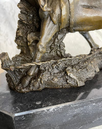 Large Arizona Cowboy Bronze Sculpture by Remington