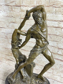 Hercules & Lichas Wrestling Bronze Sculpture on Marble Base