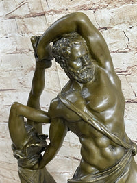 Hercules & Lichas Wrestling Bronze Sculpture on Marble Base