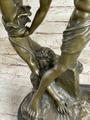 Hercules & Lichas Wrestling Bronze Sculpture on Marble Base