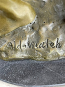 Hercules & Lichas Wrestling Bronze Sculpture on Marble Base