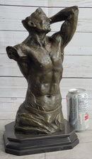 Abstract Surrealist Muscular Male Torso Bronze Sculpture
